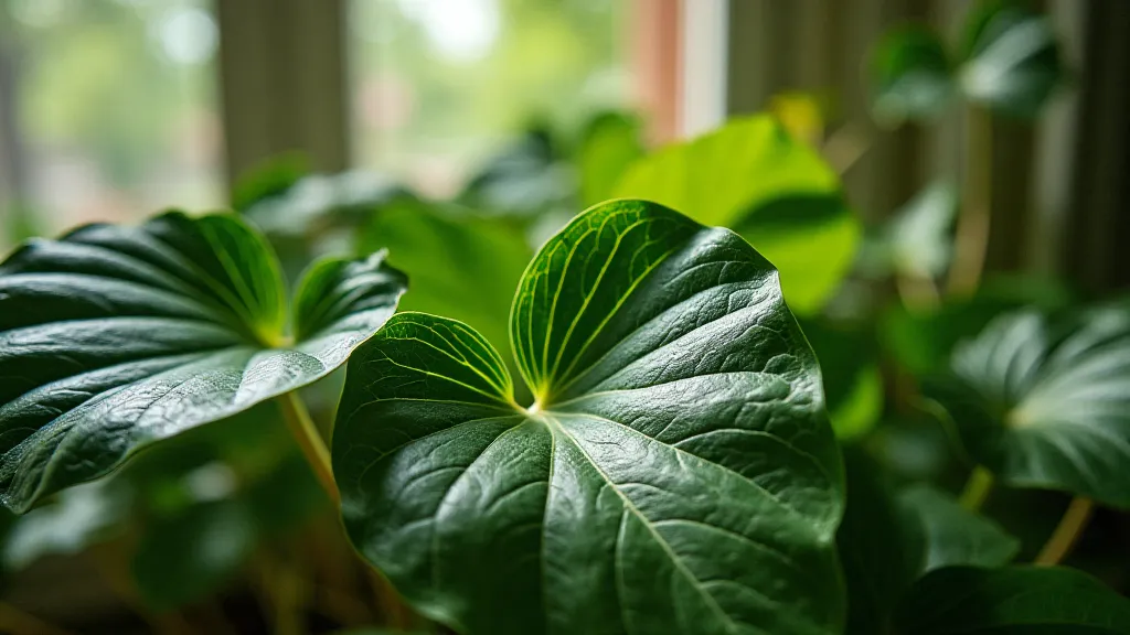 Anthurium Crystallinum in bright, indirect sunlight