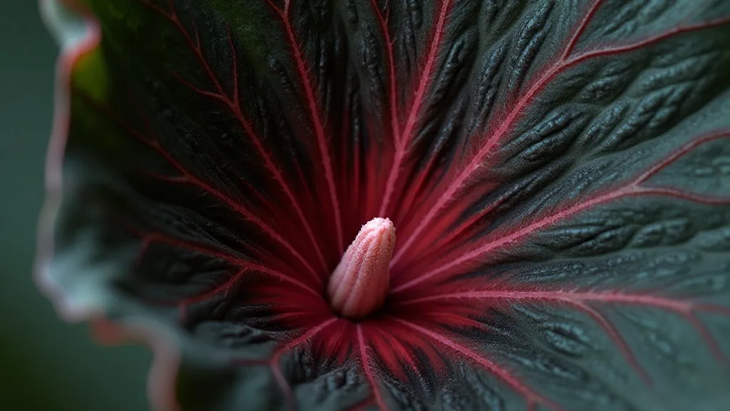 Black Velvet Alocasia stem texture and color