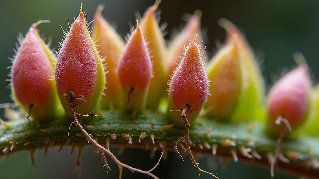 Hoya carnosa stem with several air layers and developing roots