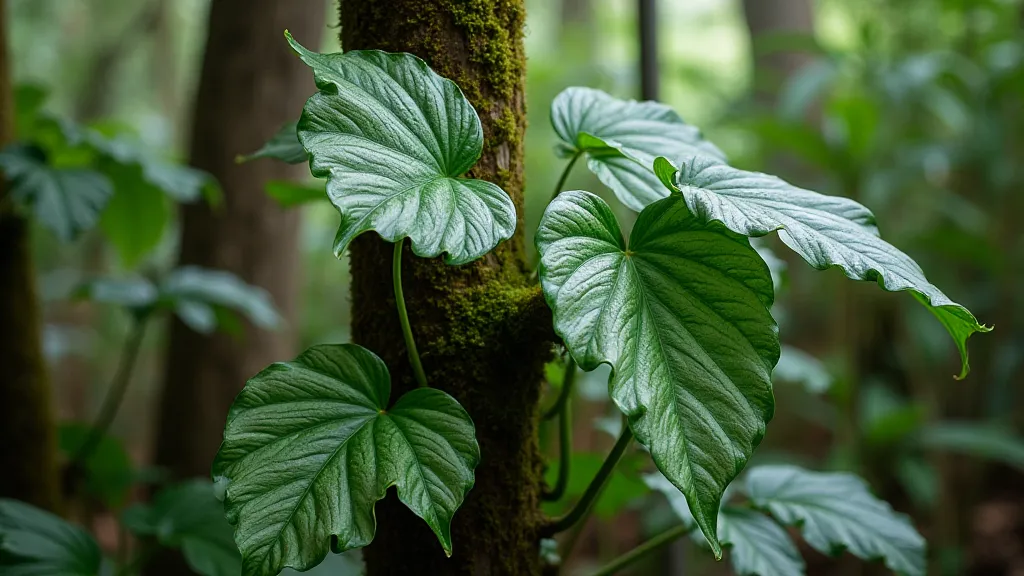 Mature Philodendron Spiritus on a moss pole
