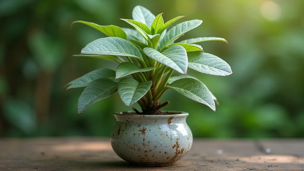A Moonlight Ficus plant in a pot