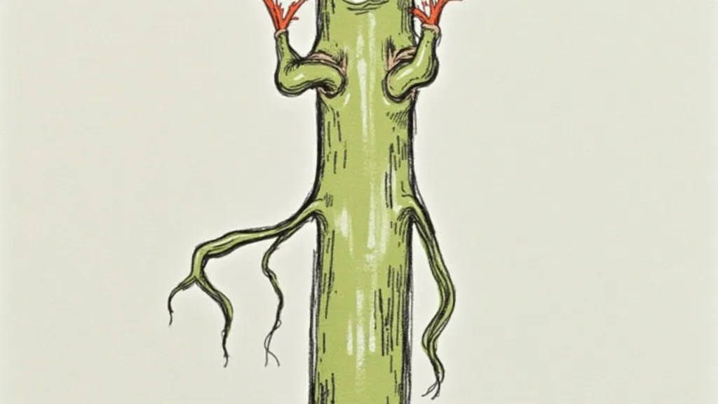 Aerial roots and nodes on a Philodendron Pink Princess stem