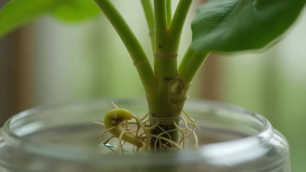 Philodendron Spiritus stem cutting with roots