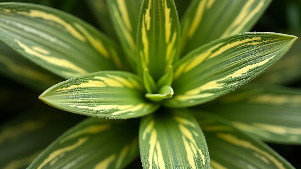 Variegated ZZ Plant leaf
